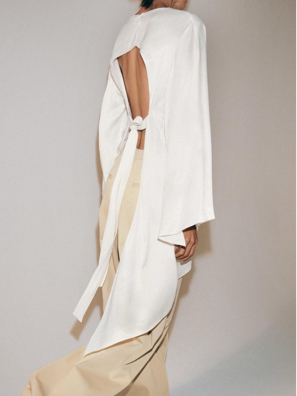 ZW COLLECTION SATIN ASYMMETRIC OPEN BACK TOP